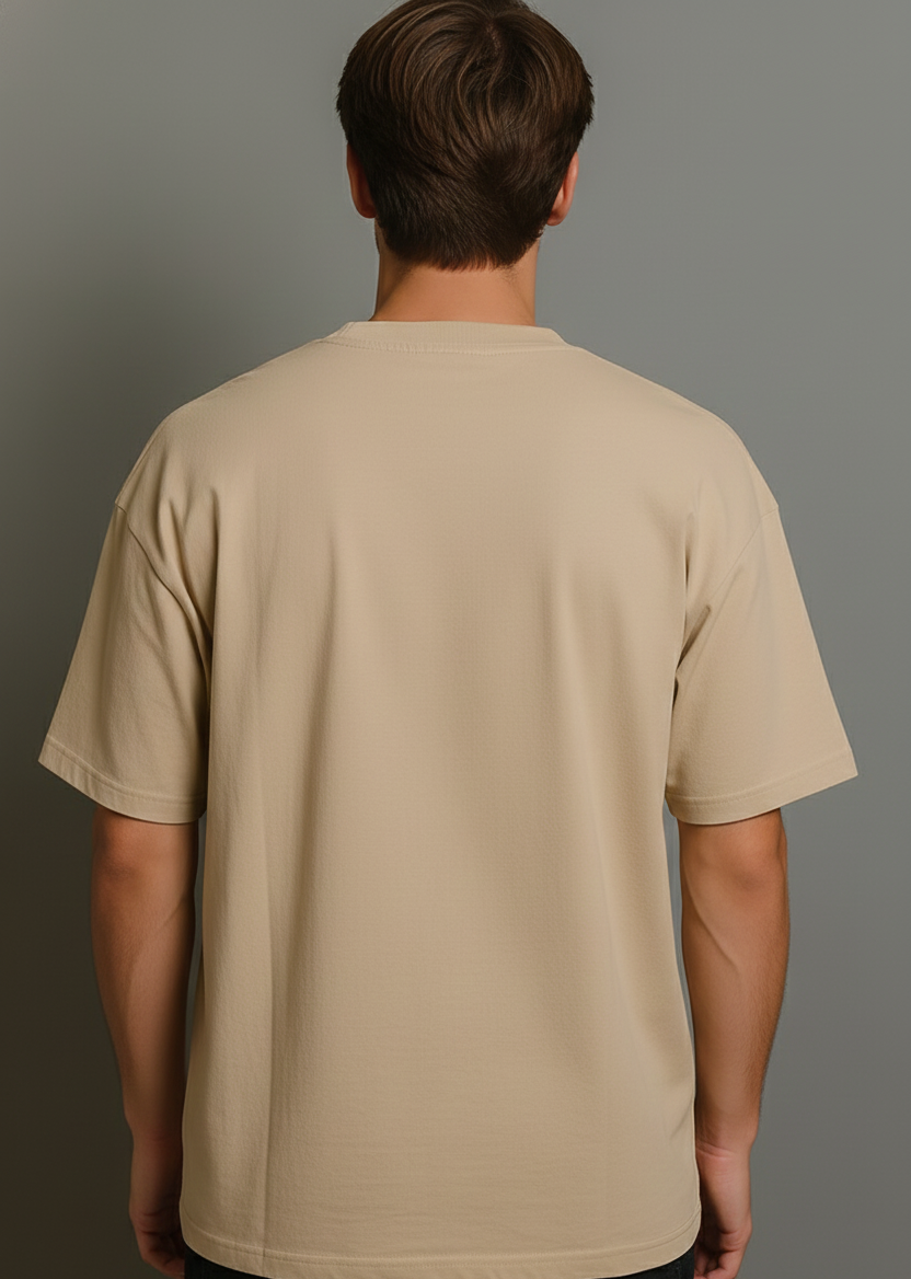 Essential Oversized Fit Crewneck T-Shirt - Beige